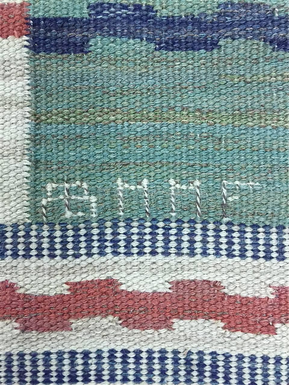 Tapis suédois vintage à tissage plat, 