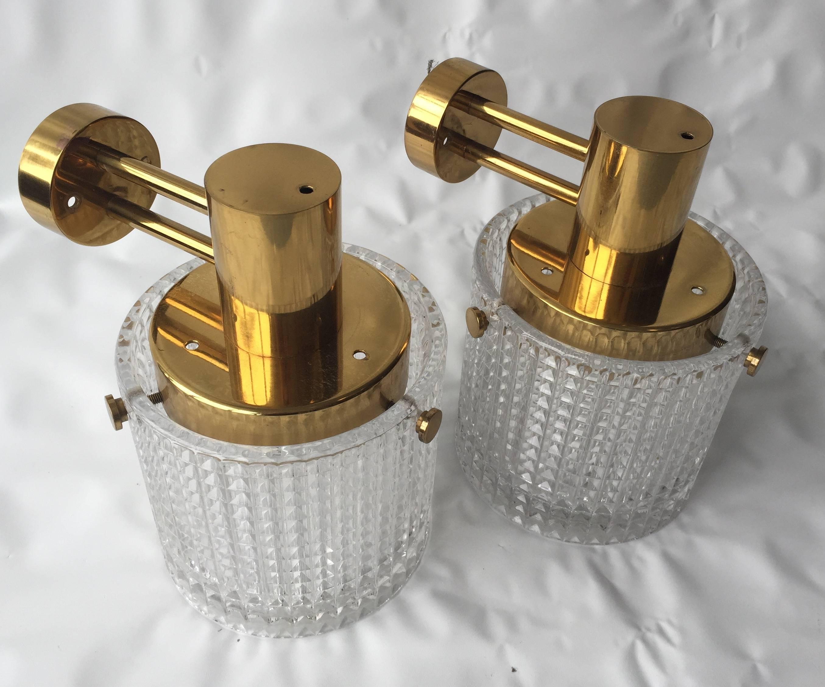 Swedish Up or Down Mounted Wall Lights Orrefors Attributed For Sale