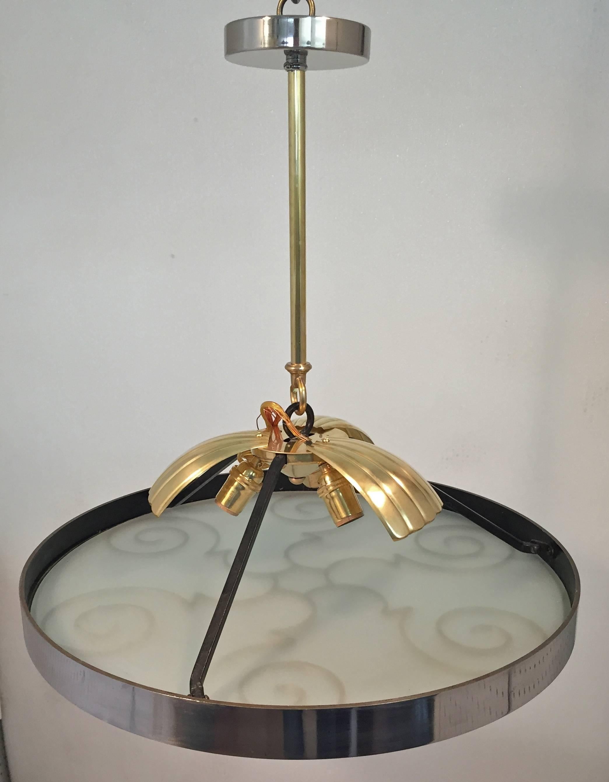 Chandelier by Lars Holmstrӧm for Arvika, 1930s In Excellent Condition In Long Island City, NY