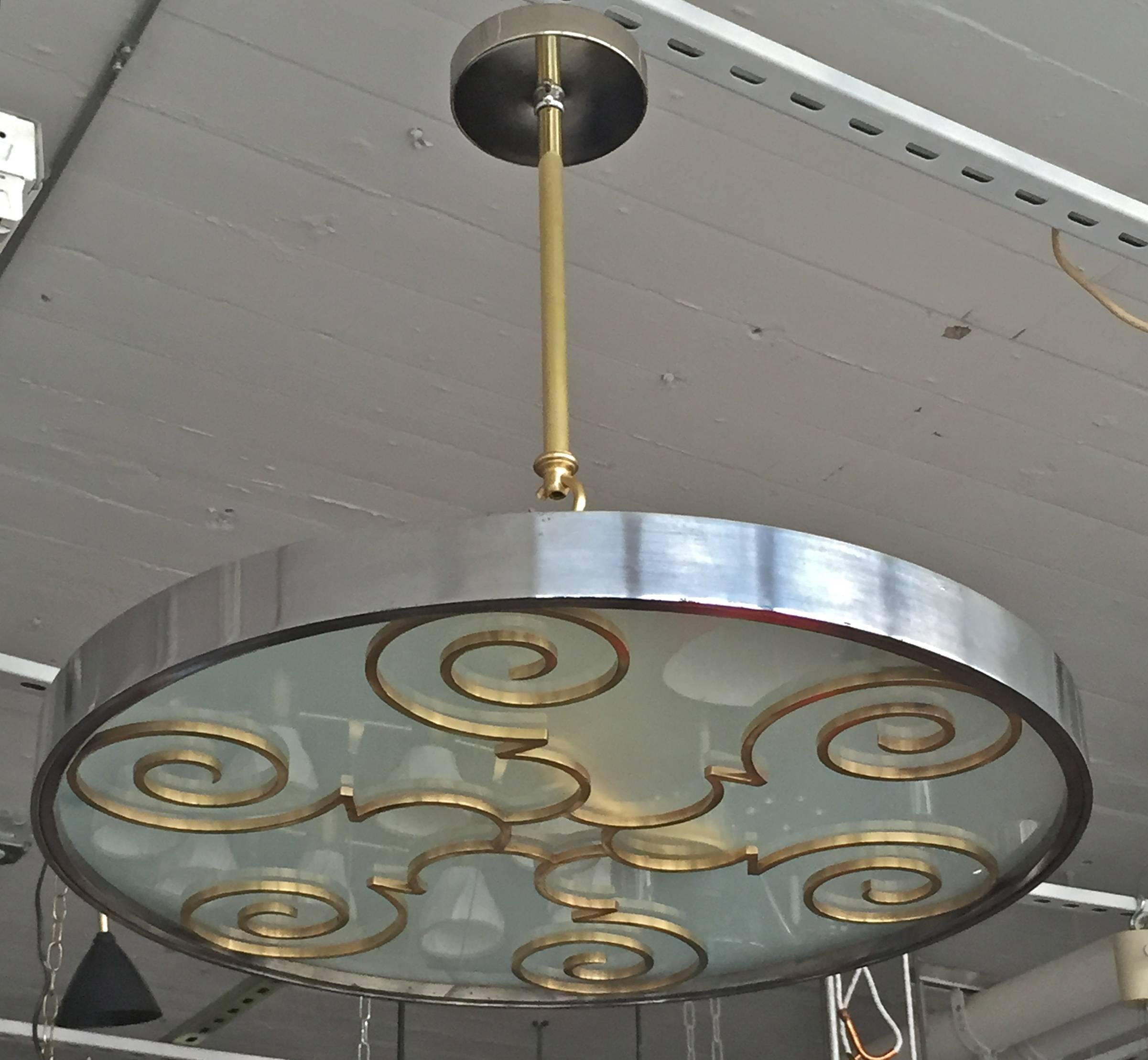 Chandelier by Lars Holmstrӧm for Arvika, 1930s 1