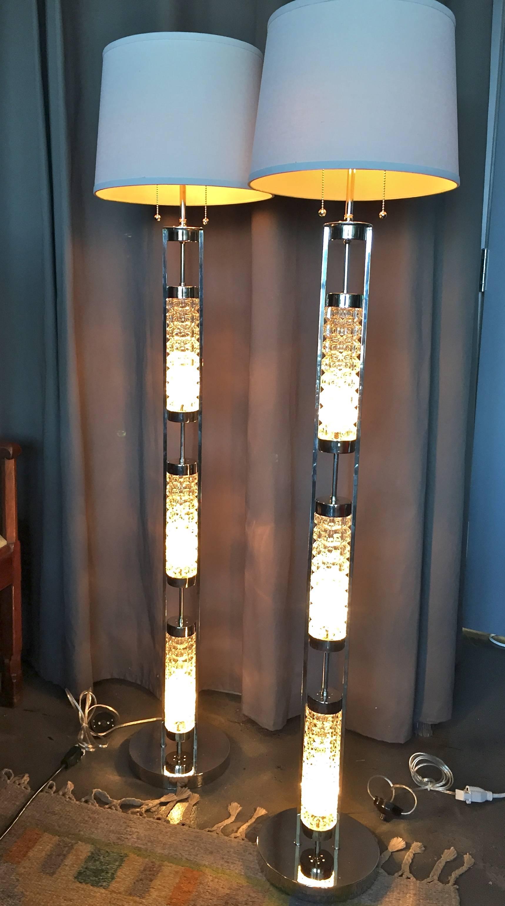 Pair of Floor Lamps in the Orrefors Style 2