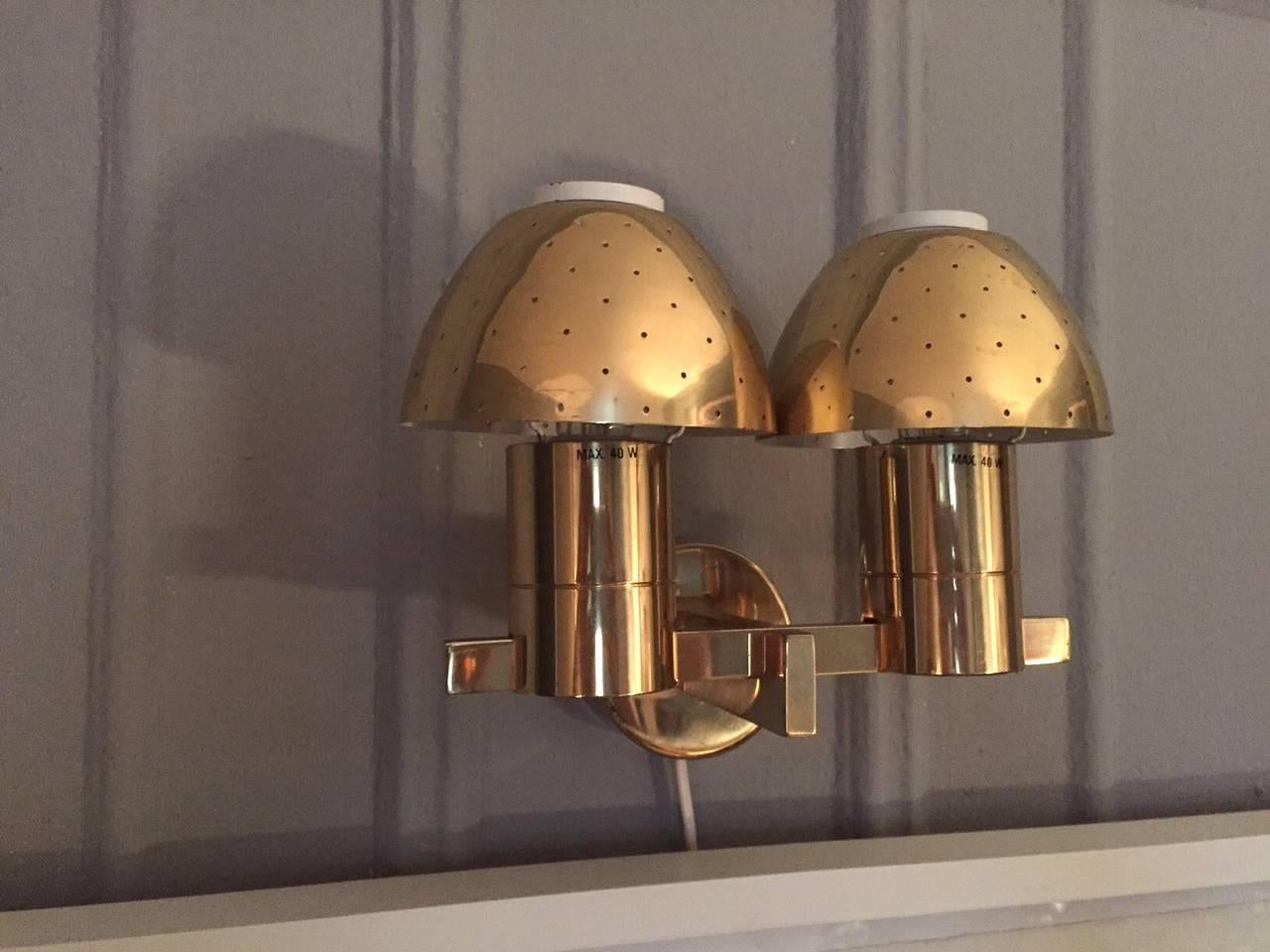 Mid-20th Century Pair of Wall Lights by Hans-Agne Jakobsson For Sale