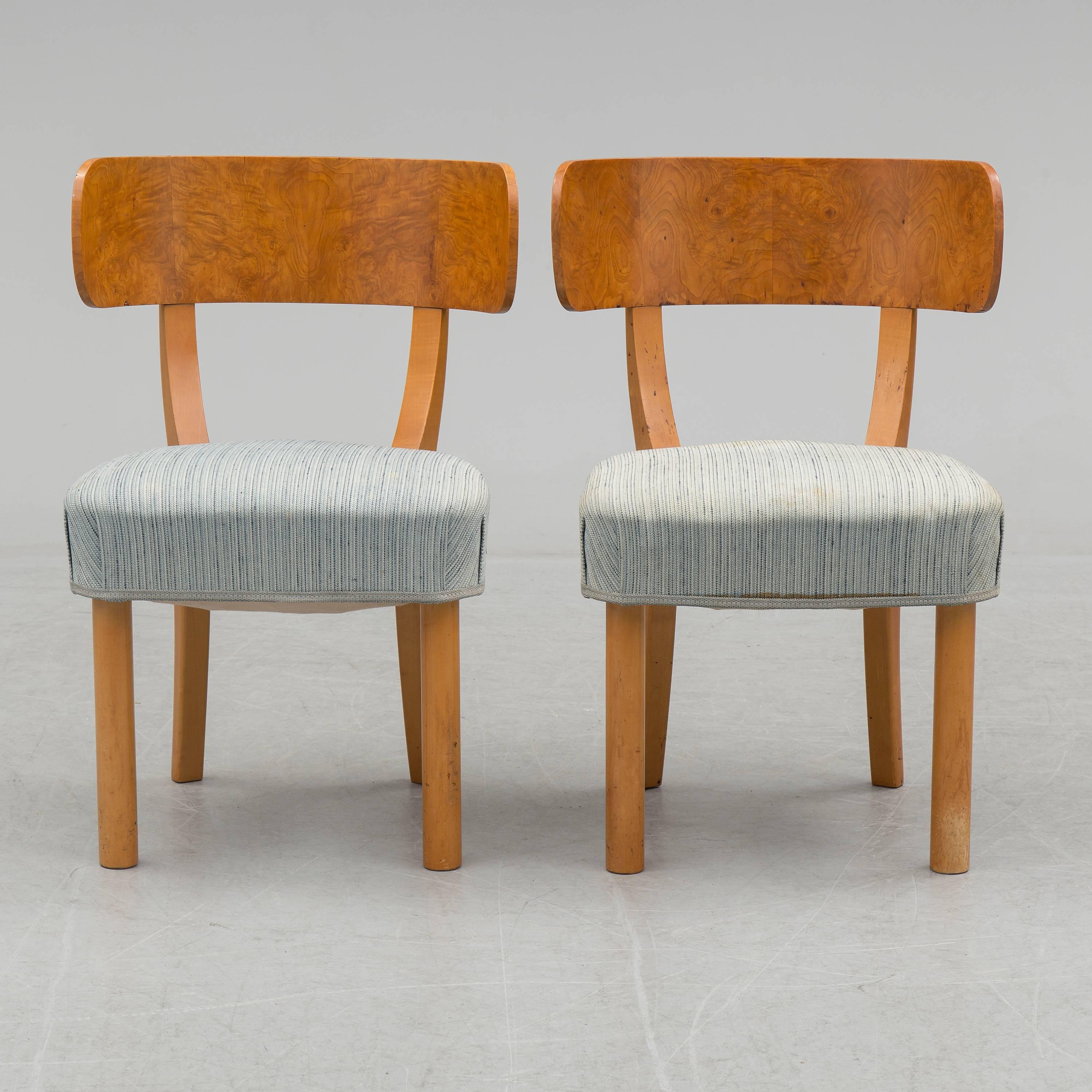 Swedish Set of Eight Dining Chairs by Axel Einar Hjorth