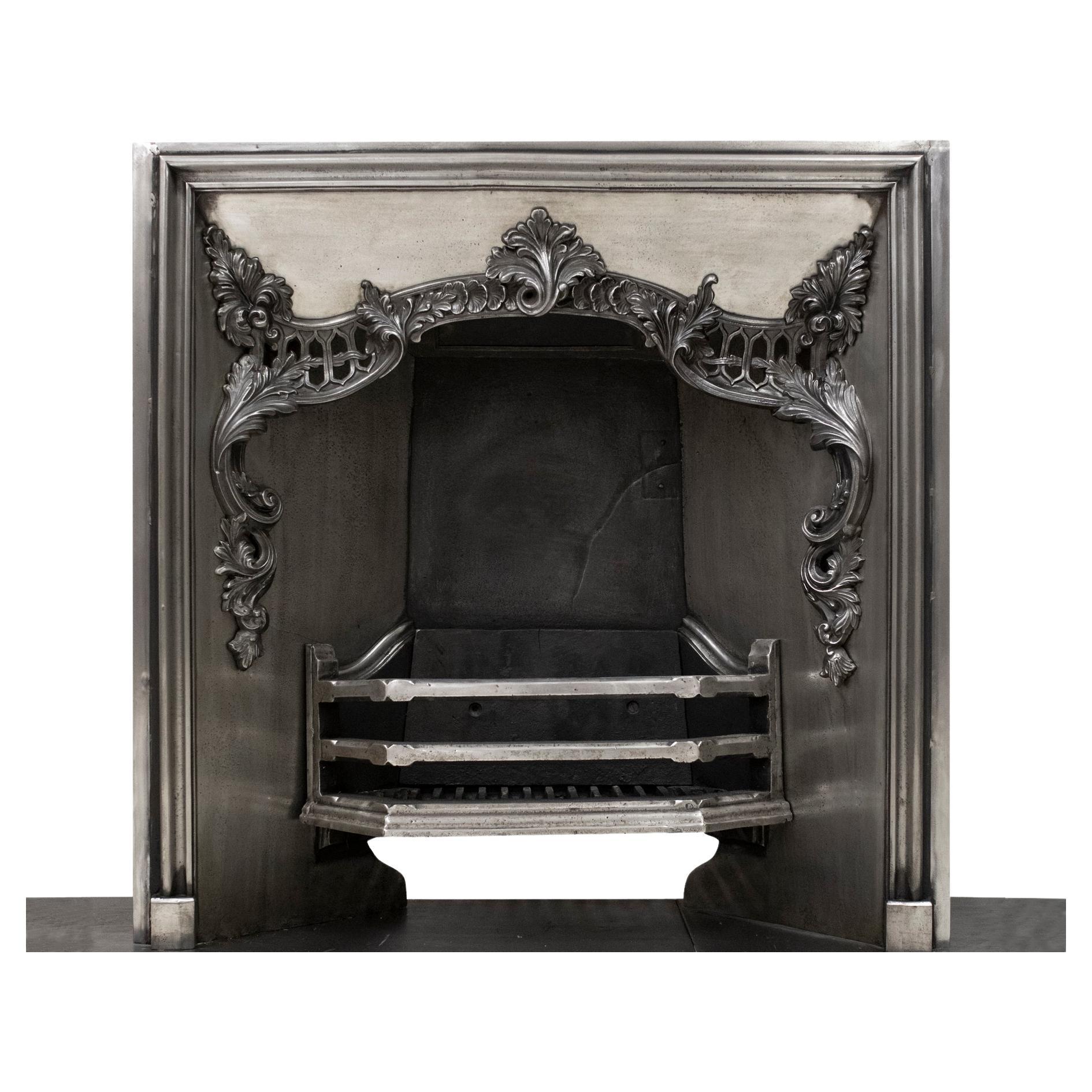 Antique Cast Iron Georgian Fireplace Insert For Sale