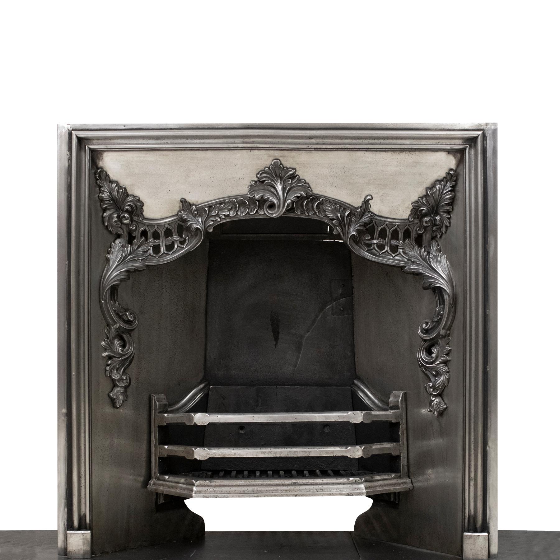 This original William IV register grate is embellished with ornate acanthus detailing throughout the hood of the opening.  

A very grand piece, that has been fully restored in-house and is ready for installation and use. The grate can hold a