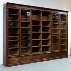 Monumental Victorian Glazed Oak Library Bookcase