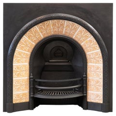 Antique Fireplace Insert with Tiled Arched Opening  Steele & Wood Tiles