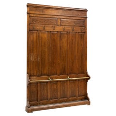 Large Antique Hall Stand Coat Rack Boot Room