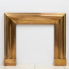 Reclaimed Art Deco Style Brass Bolection Fireplace Surround  Mid Century