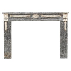 A Fine Late 19th Century Neoclassical Grey Marble Fireplace