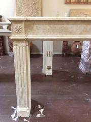 Louis XVI Antique Limestone Mantel
