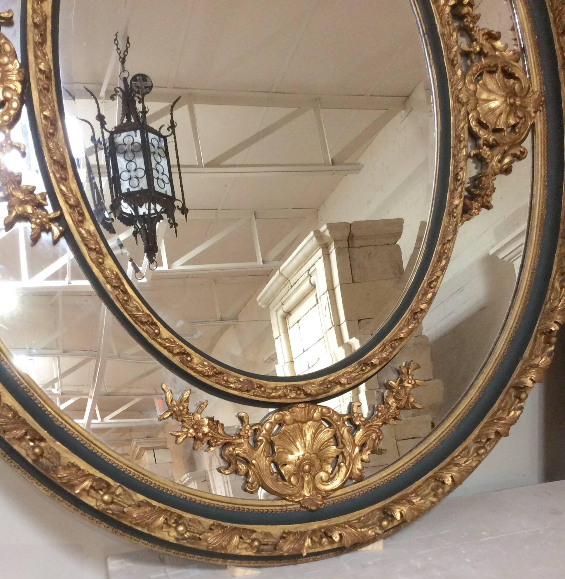 Louis XVI Style Parcel-Gilt Mirror In Good Condition In Dallas, TX