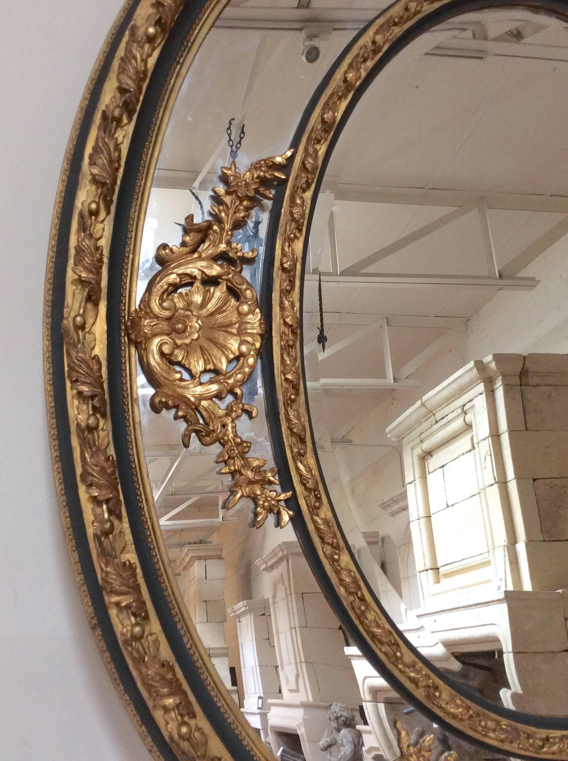 French Louis XVI Style Parcel-Gilt Mirror