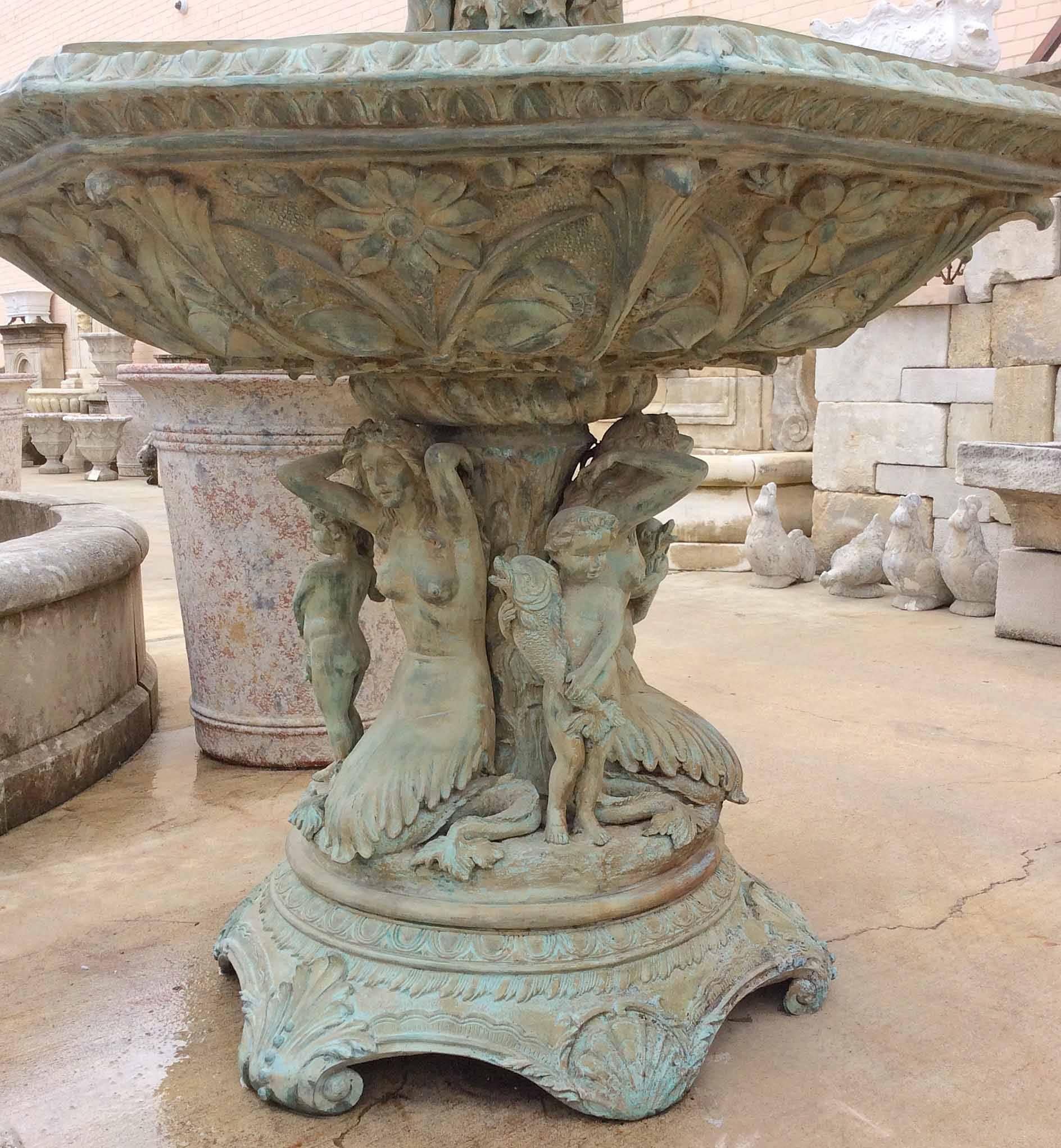 French Antique Bronze Fountain In Good Condition In Dallas, TX