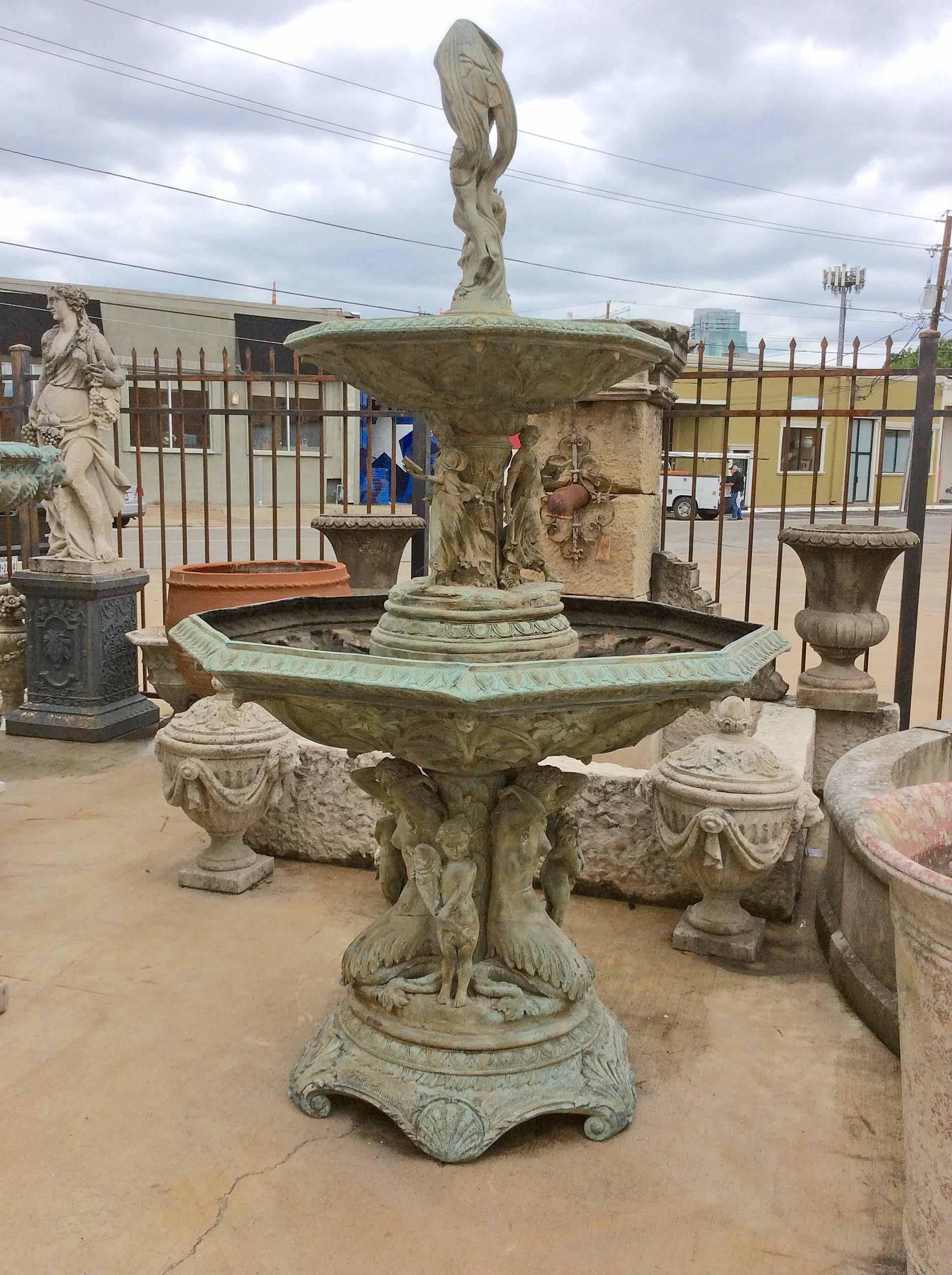 20th Century French Antique Bronze Fountain