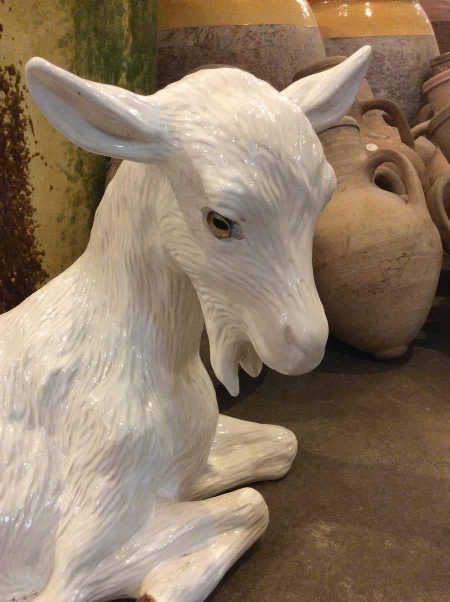20th Century Pair of Porcelain Goats