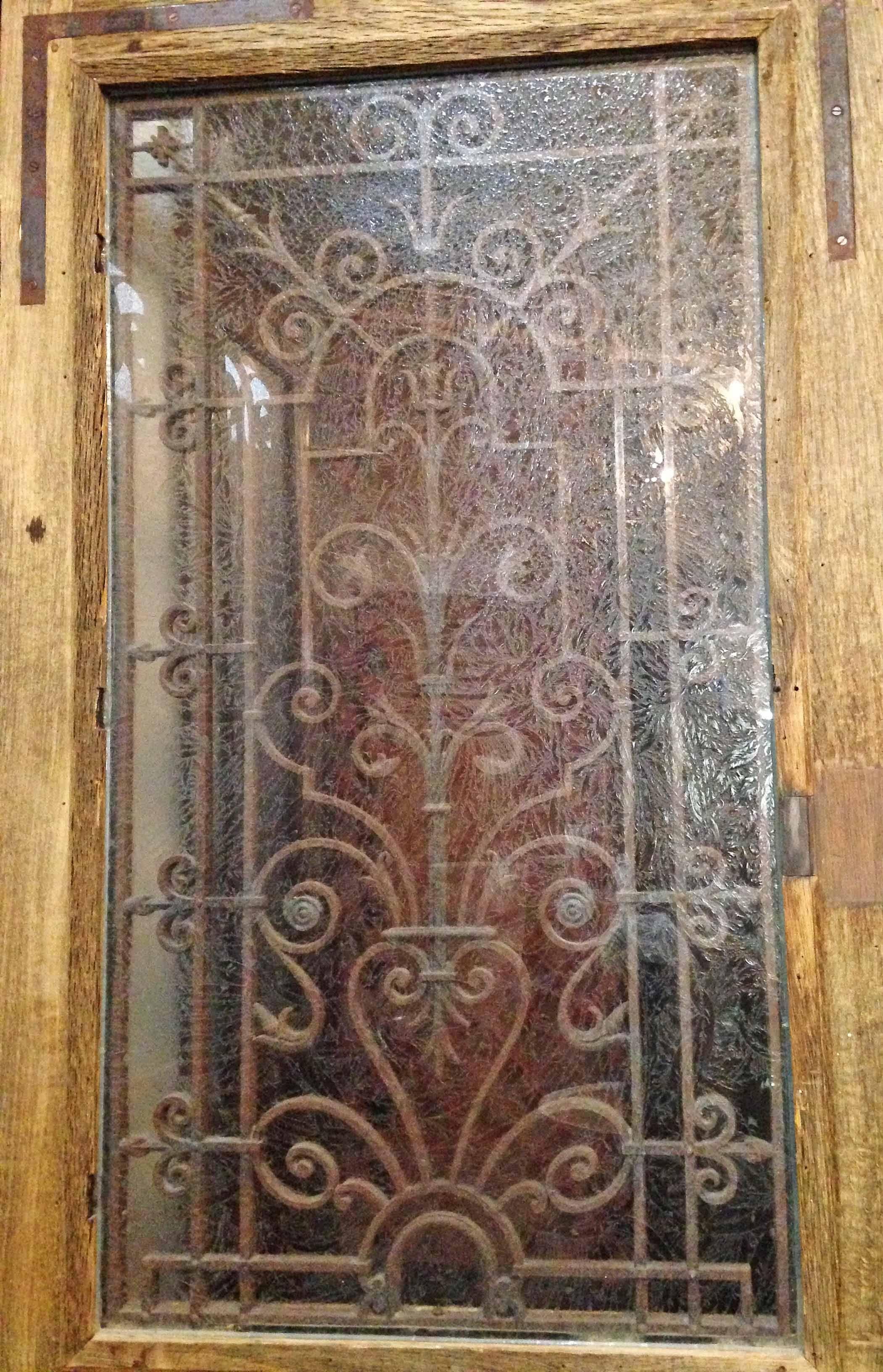19th Century Antique Single Door with Ironwork