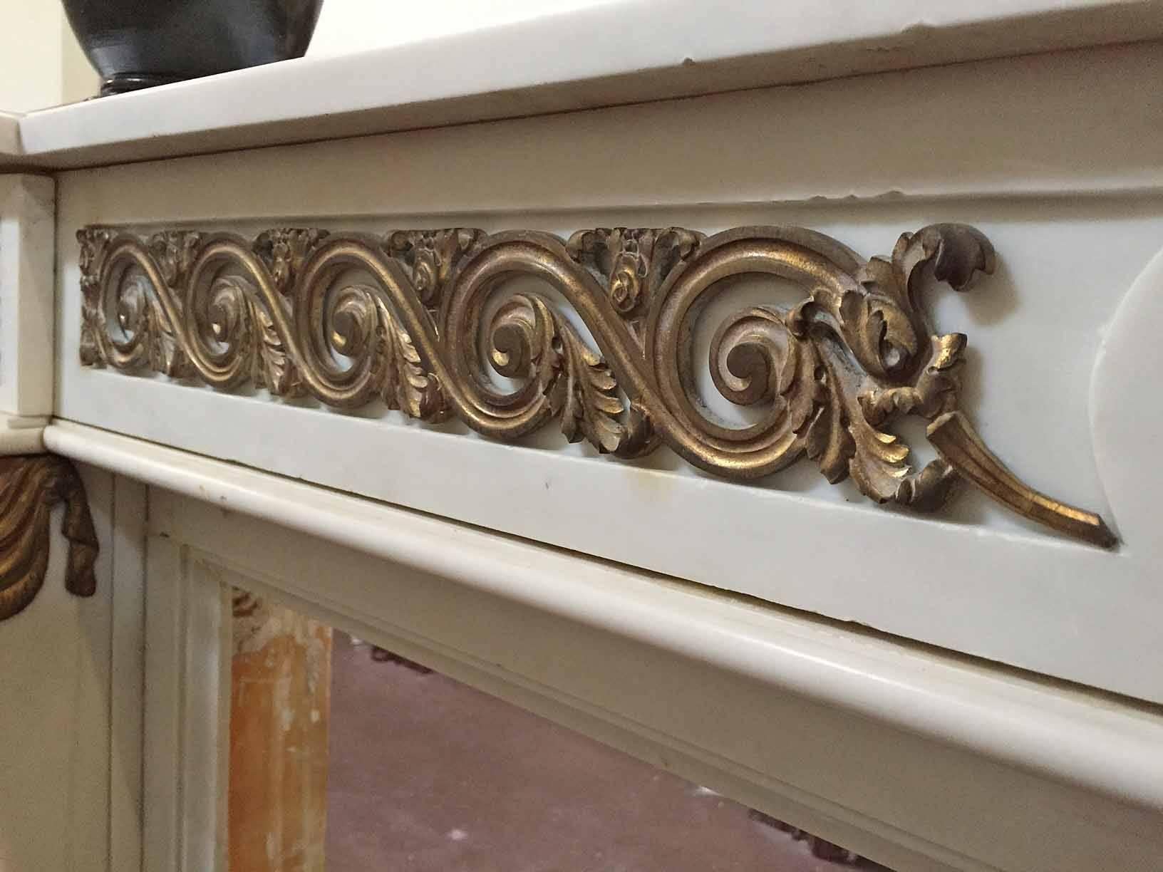 19th Century French Carrera Marble Mantel