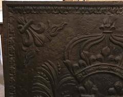 Antique Fleur de Lis Royal Crest Fireback, circa 1712