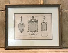 Set of Four Chippendale Framed Design Book Engravings, circa 1760