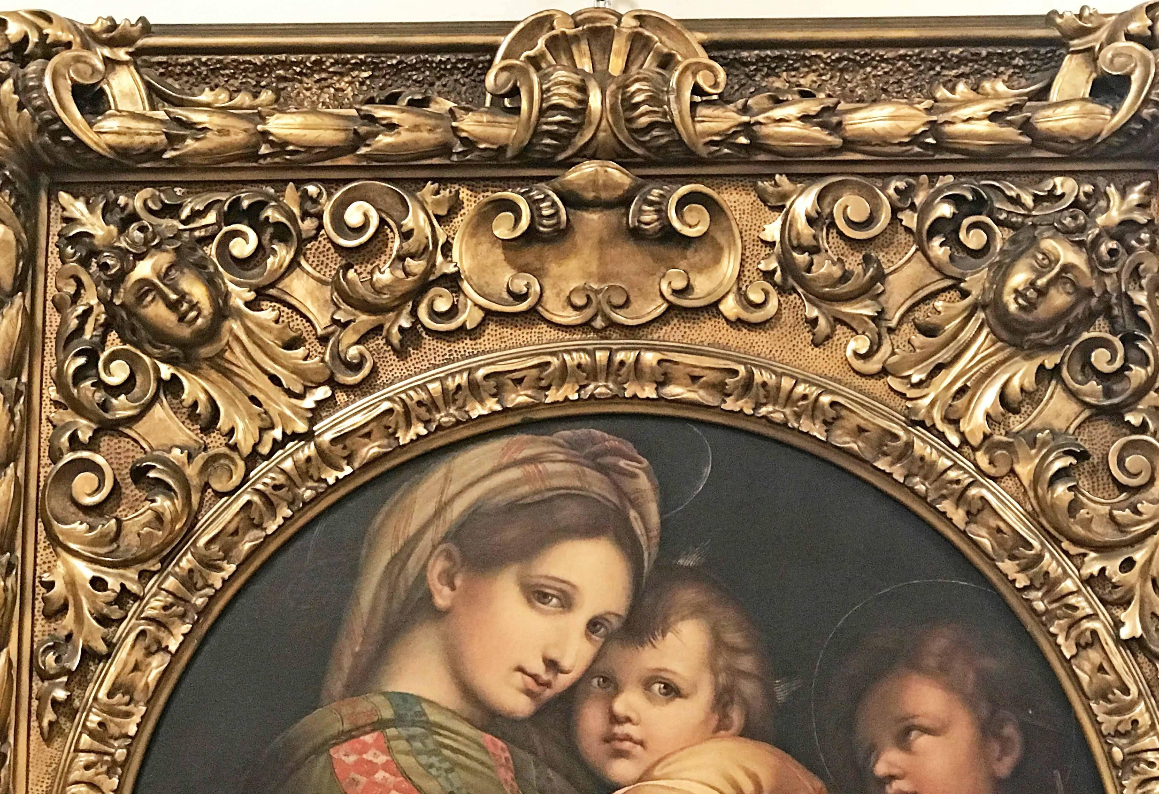 French Madonna Della Seggiola, Oil on Canvas, circa 1790