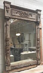 Antique Architectural Parcel-Gilt Framed Mirror, circa 1850
