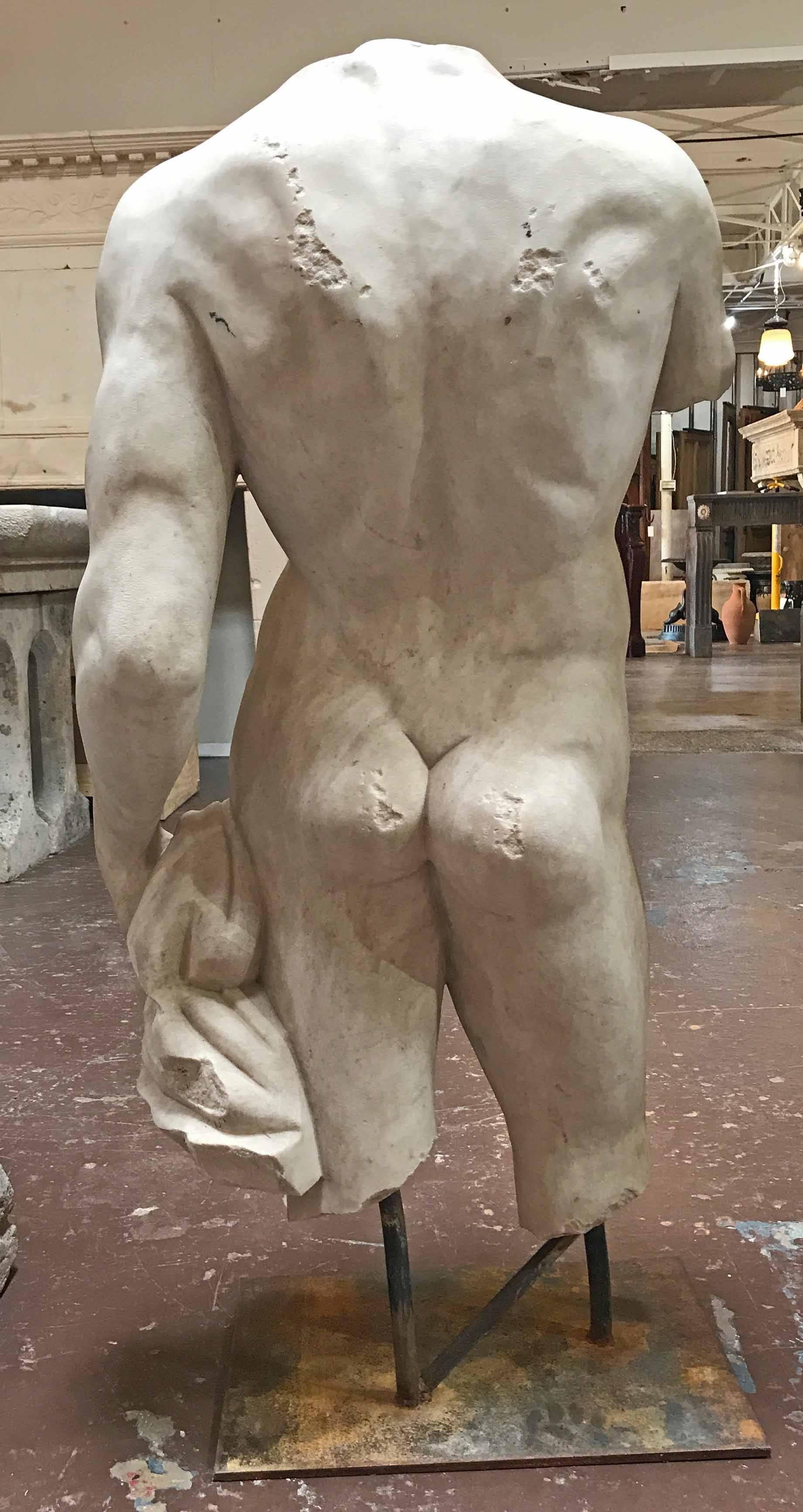 Italian Mid-Century Marble Torso of David