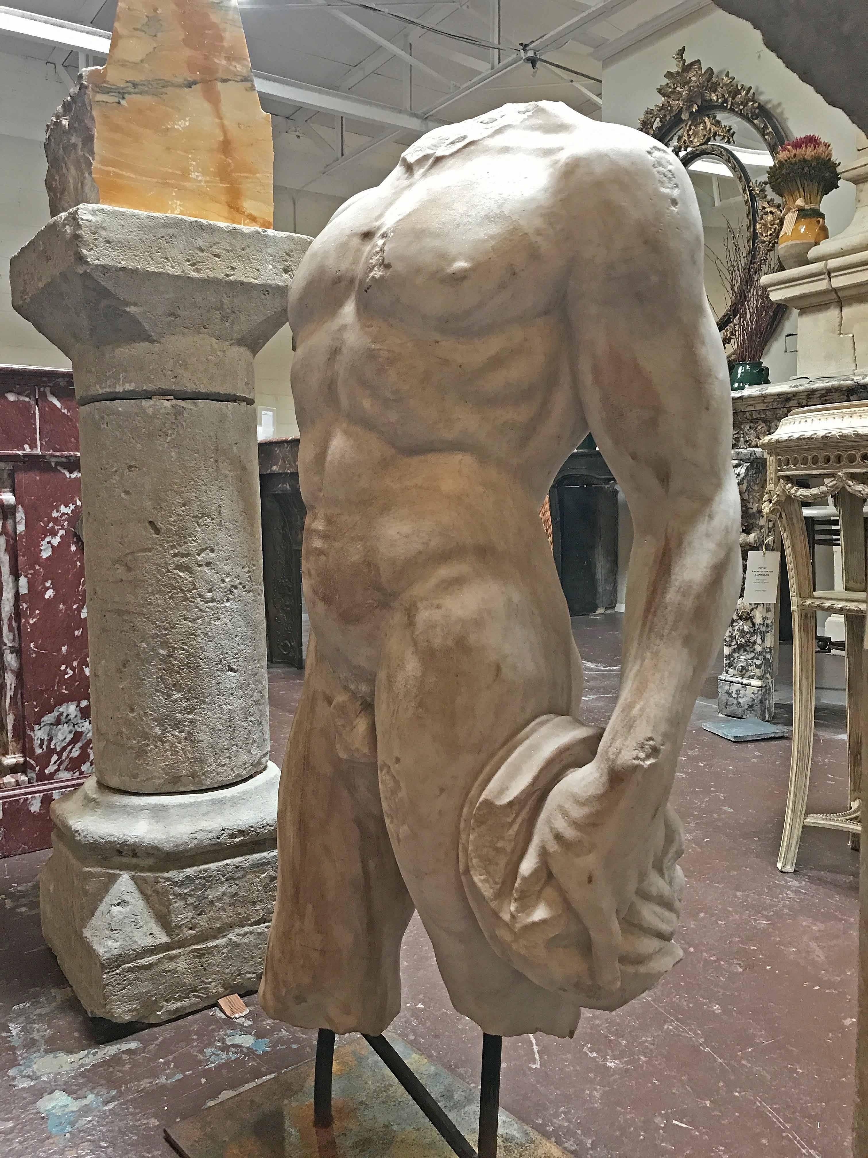 Mid-Century marble torso of David.

Origin: Italy

Measurements: 21