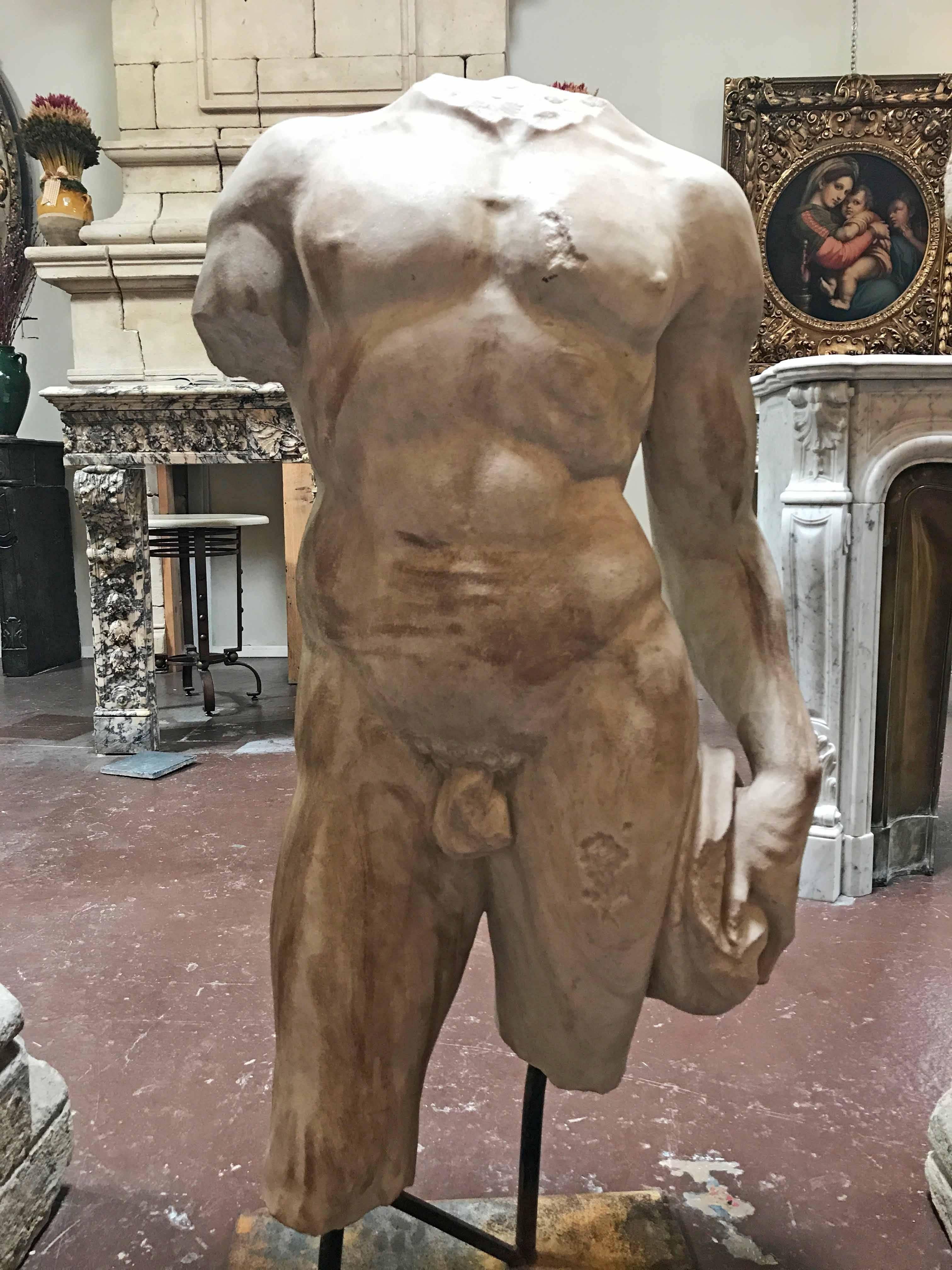 20th Century Mid-Century Marble Torso of David