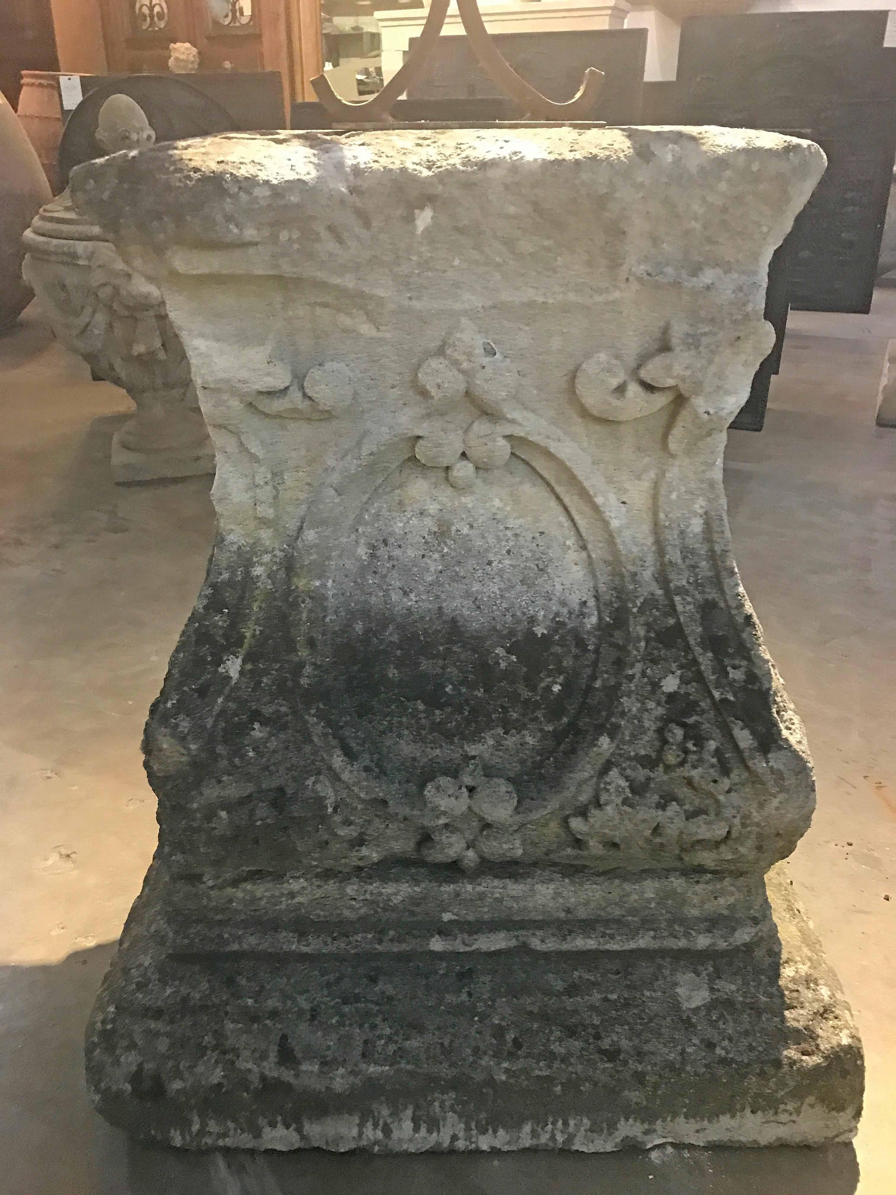 Limestone European Antique Sun Dial, circa 1500