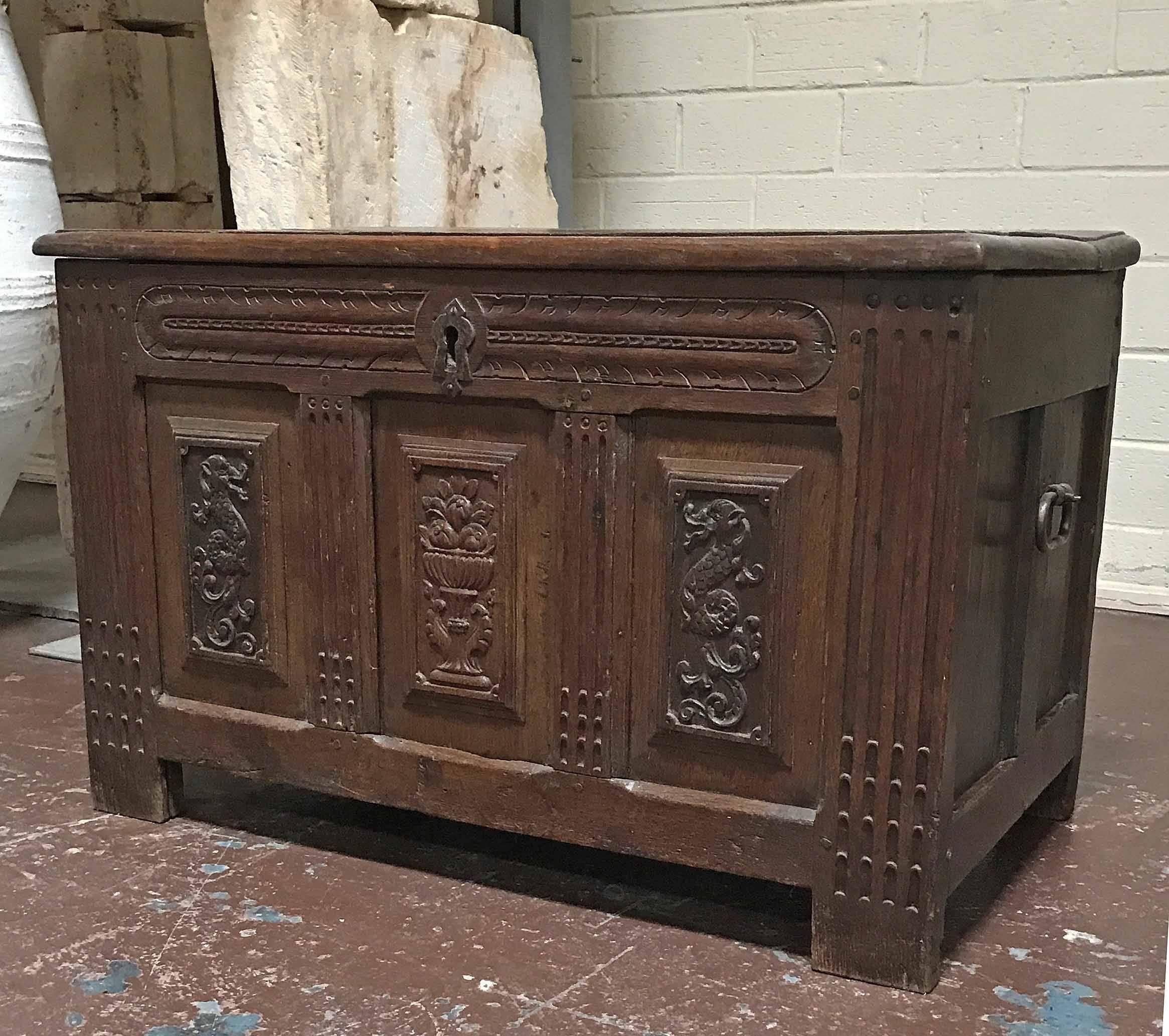 Antique Spanish Chest,  circa 1750 1