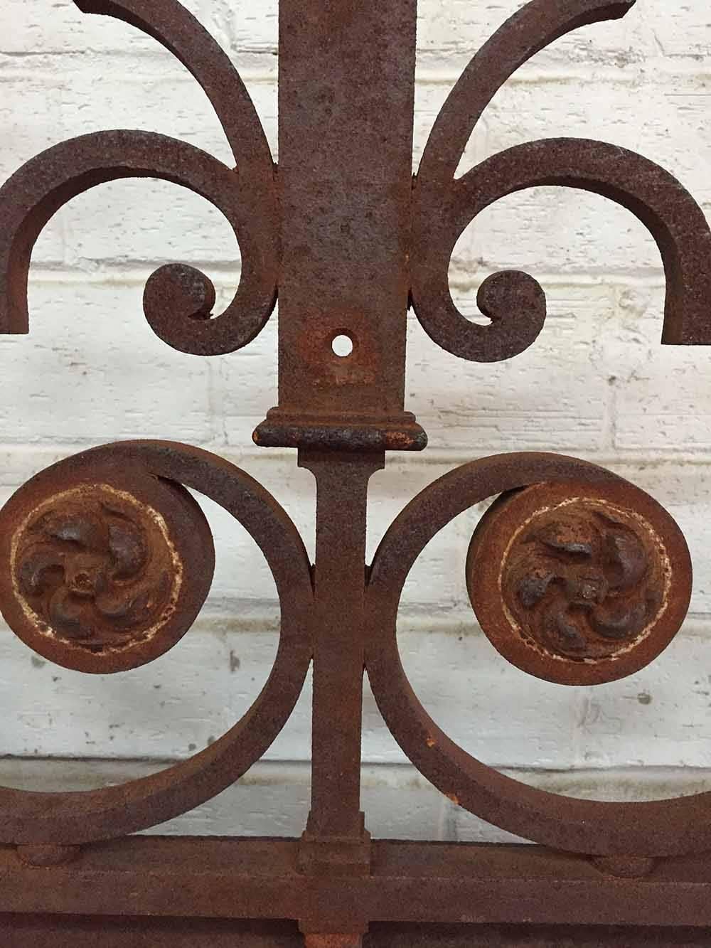 French Iron Gate with Transom, circa 1890 For Sale