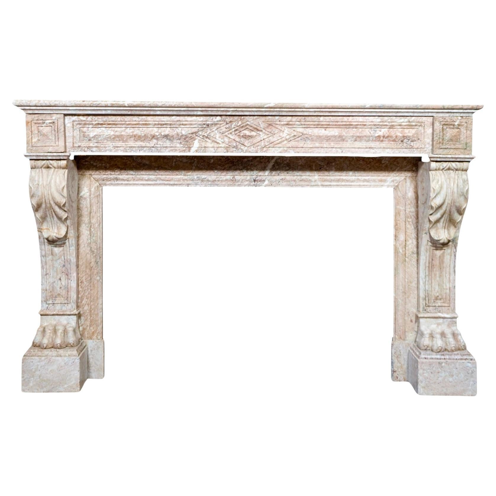 Antique French Mantel de Mármol Balacet