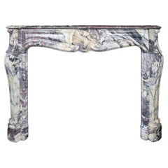 French Villefranche Peach Flower Marble Mantel