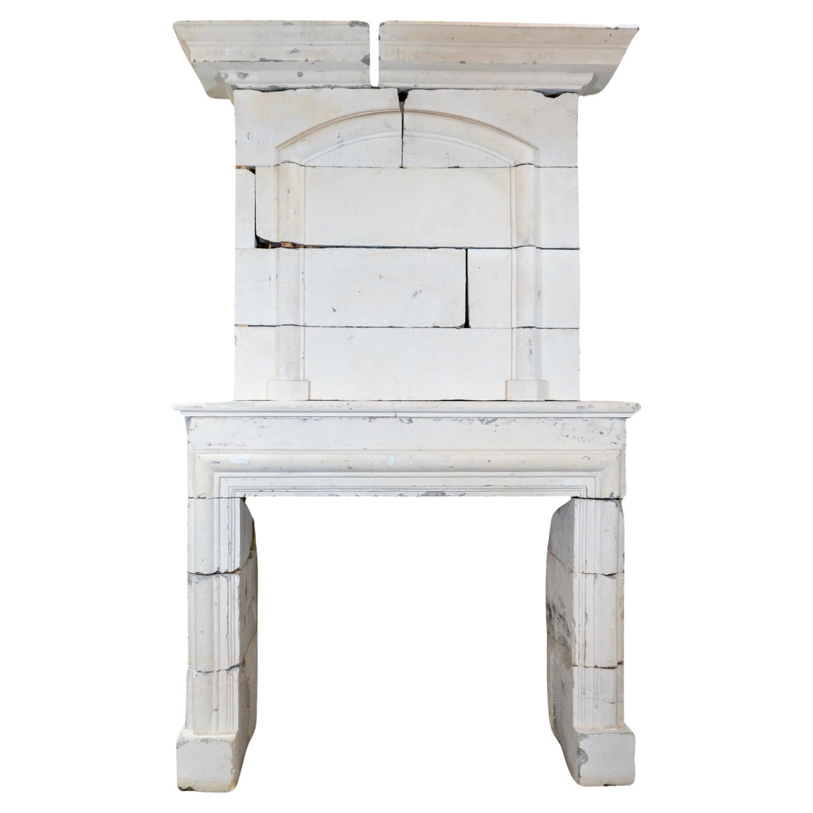 French Limestone Fireplace For Sale