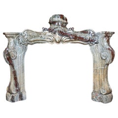 French Ribboned Campan Marble Mantel