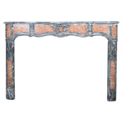 Antique French Turquin Blue and Violet Brocatelle Marble Mantel