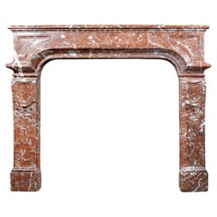 Antique French Red Griotte Marble Mantel