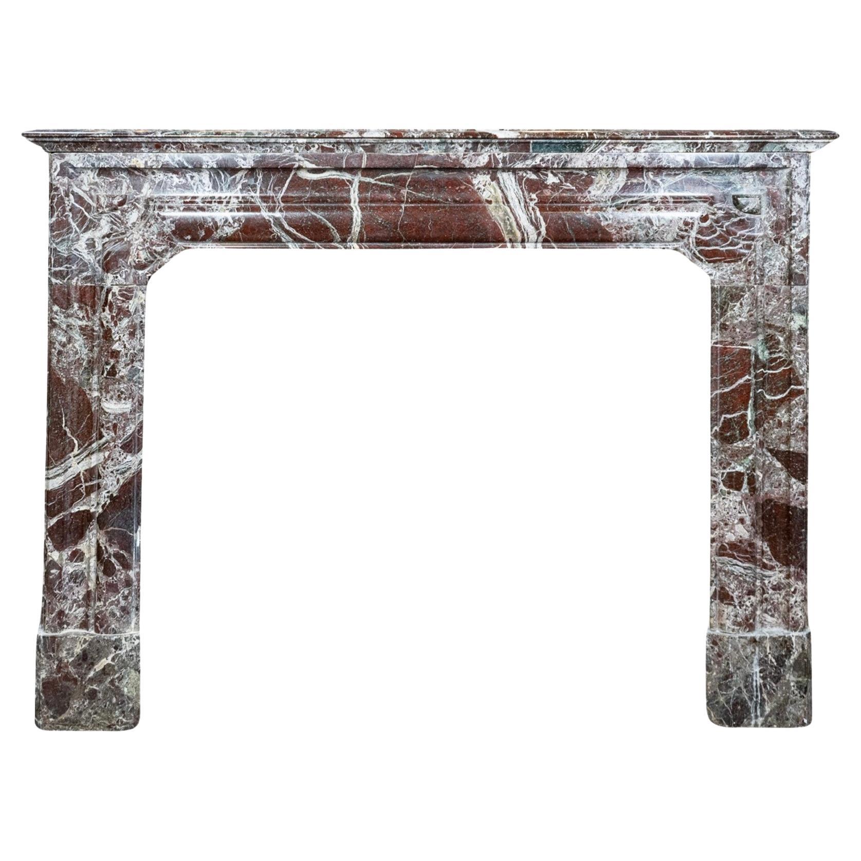 French Red Levanto Marble Mantel For Sale