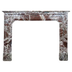Antique French Red Levanto Marble Mantel