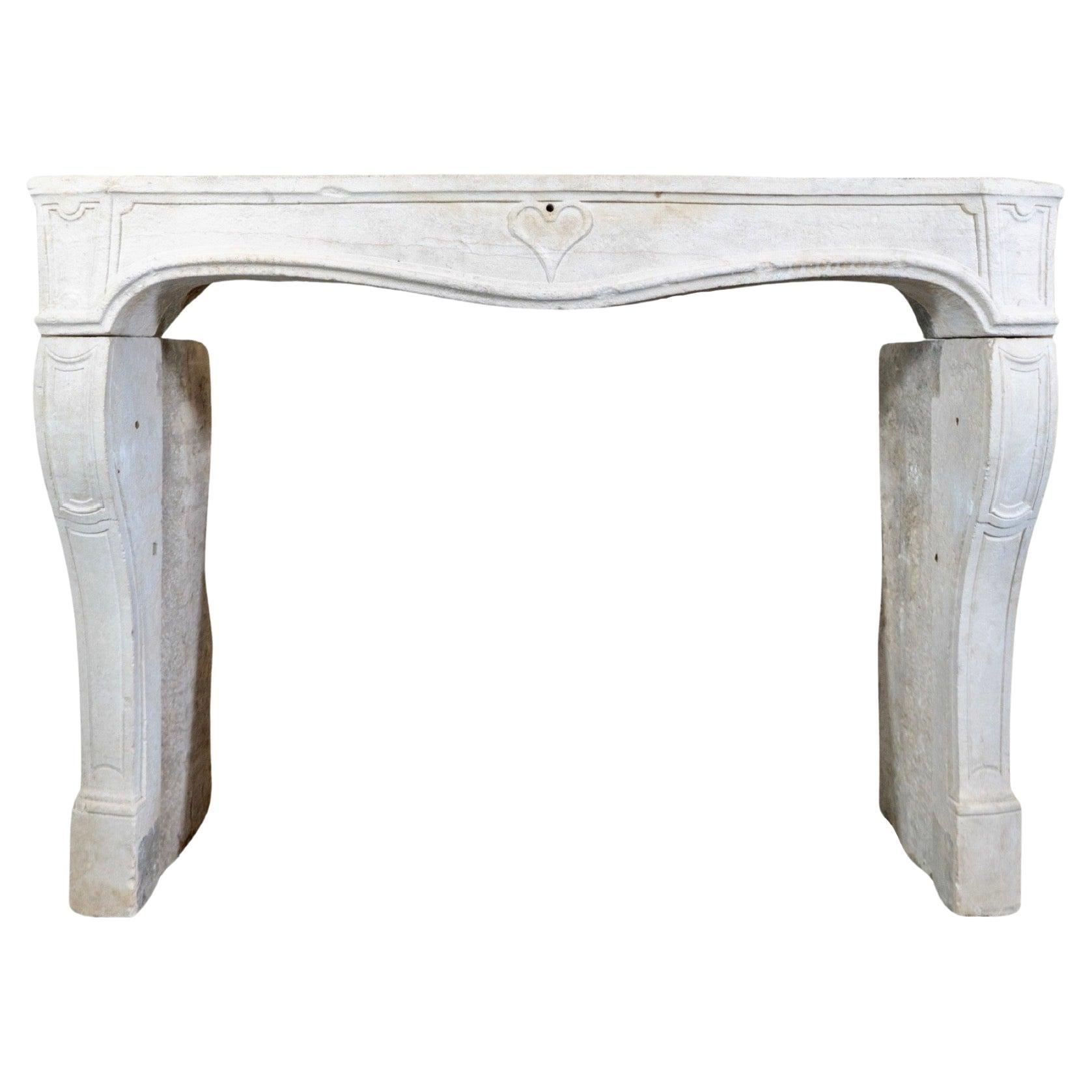 French Limestone Mantel For Sale