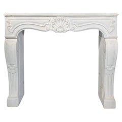 Antique French Limestone Mantel