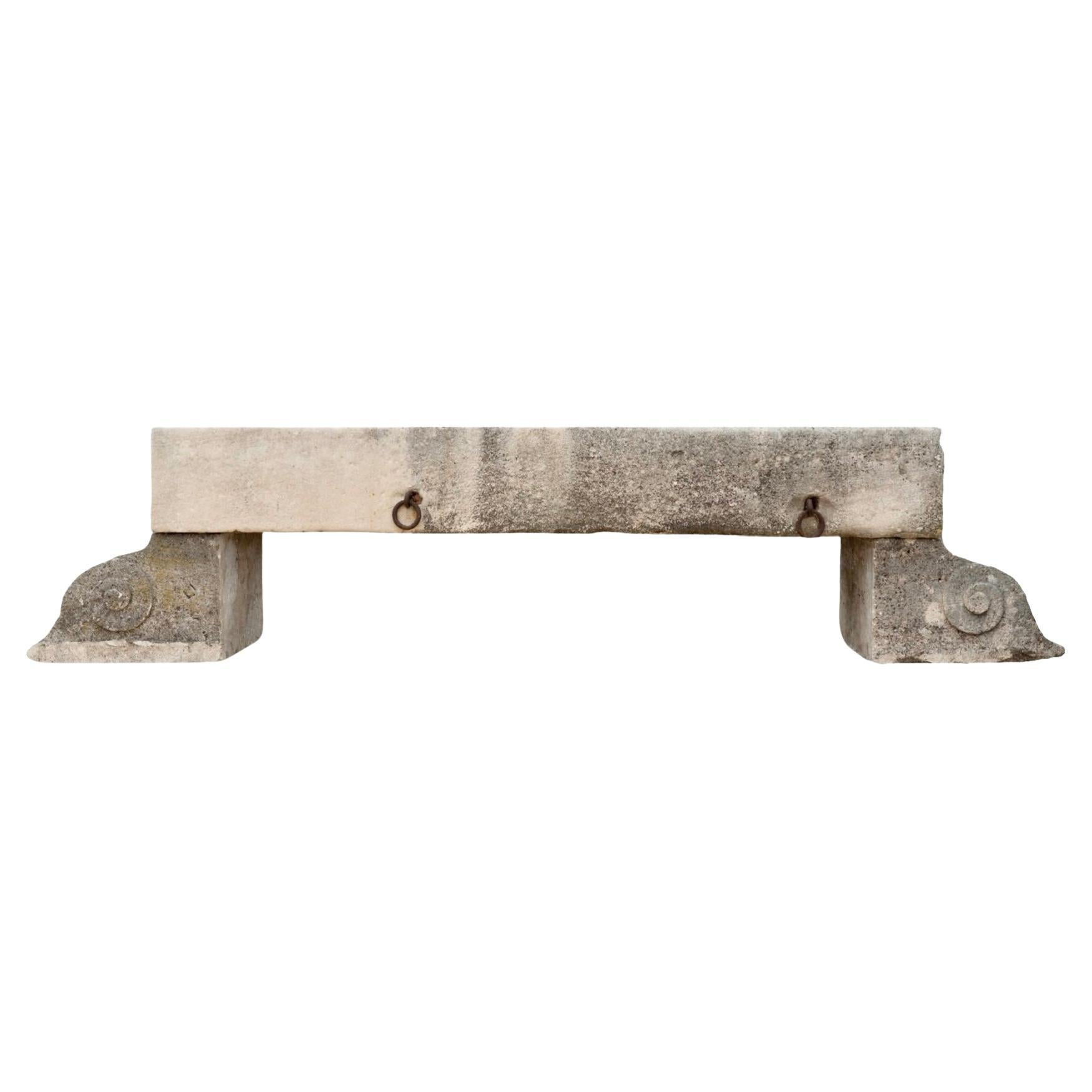 French Limestone Trough with Bases For Sale