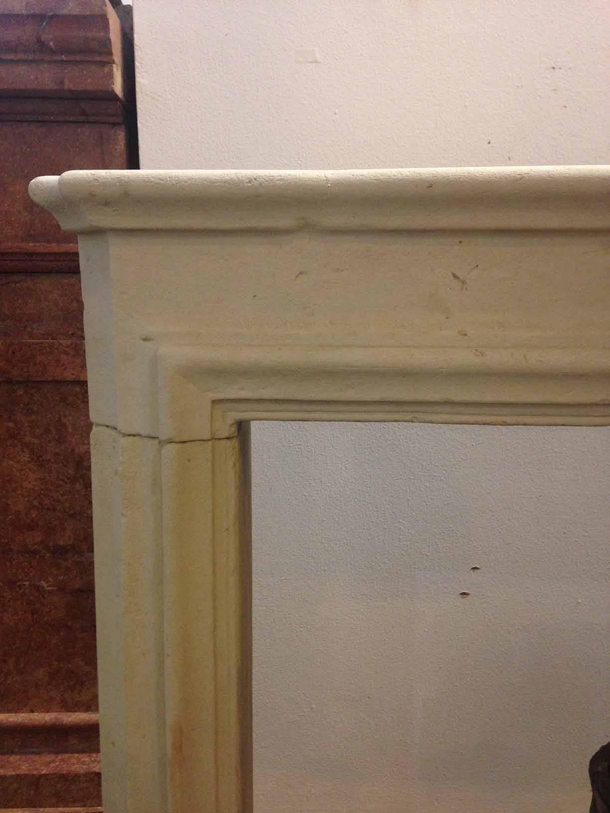 Antique limestone mantel with nice, clean lines, simple yet very pleasing to the eye.

Origin: France,

circa 1780s

Measurements:
47 1/8″ W x 12 3/8″ D x 42″ H.
Firebox: 35″ W x 35″ H.