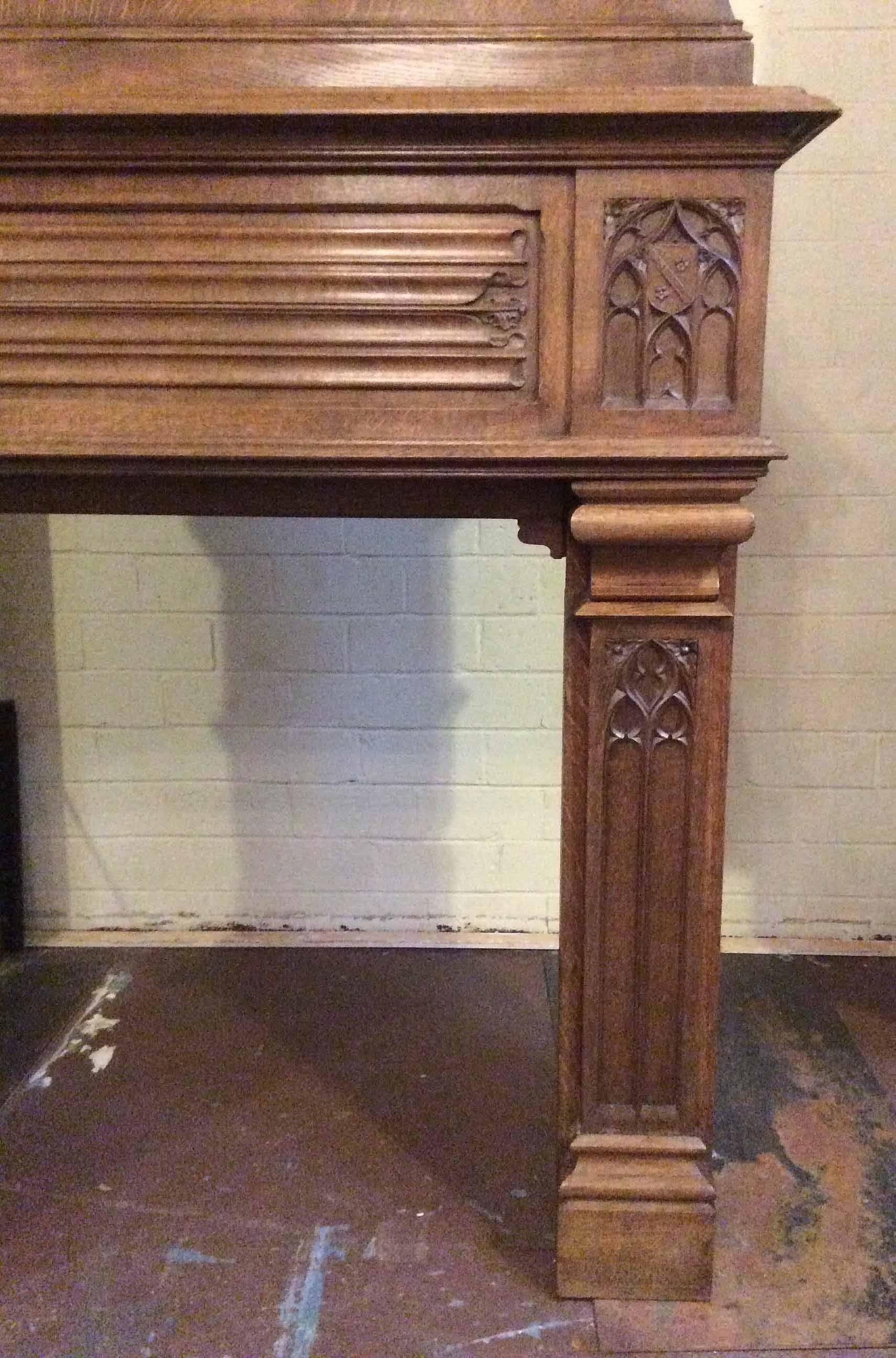 French Antique Wood Mantel