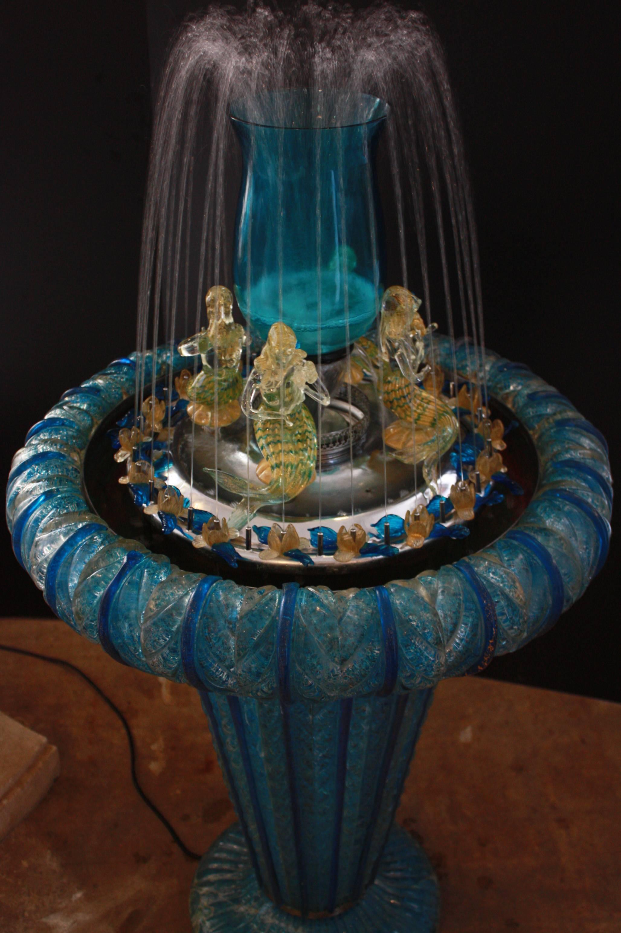 Italian 1920s Original Murano Glass Fountain