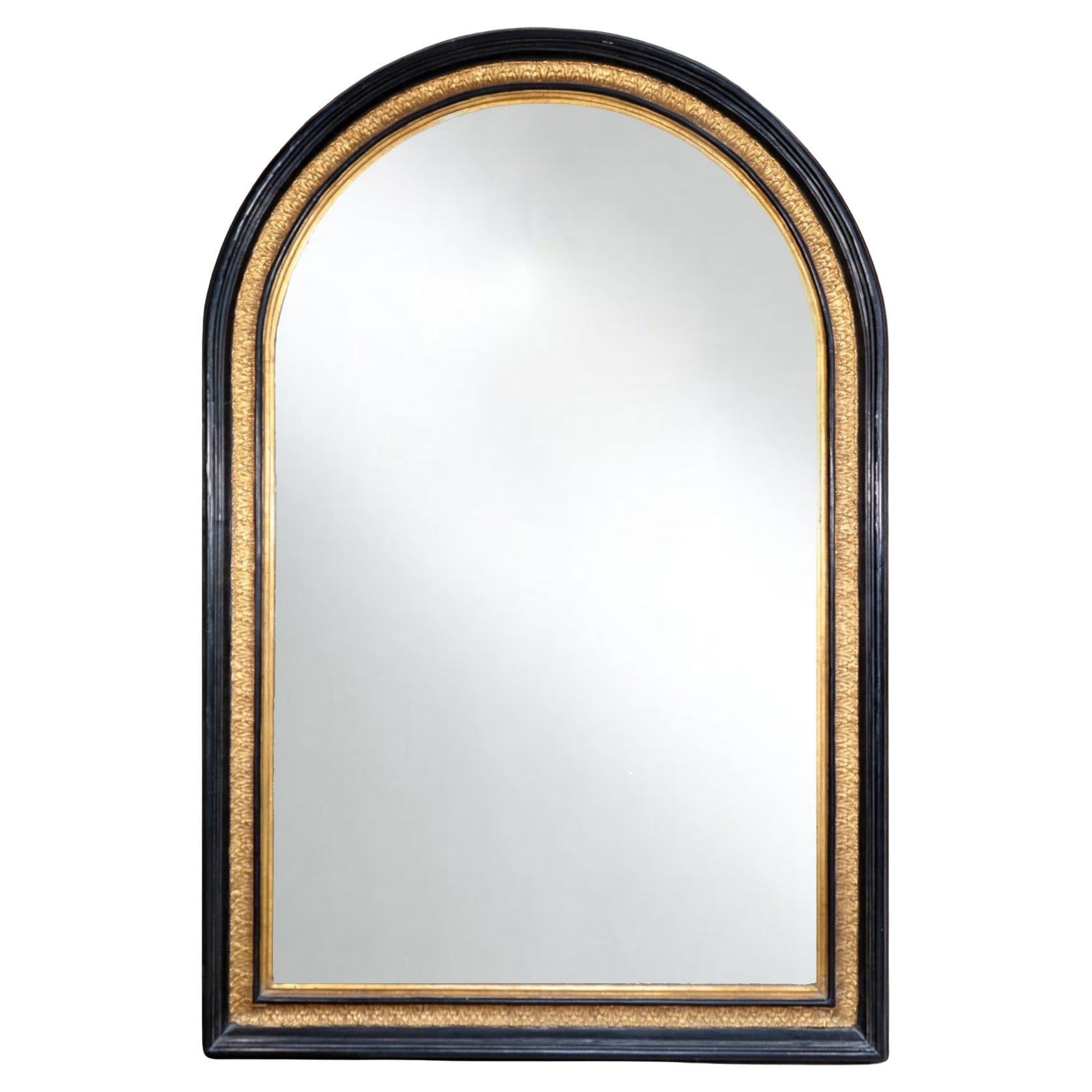 Antique French Ebony Wood Mirror
