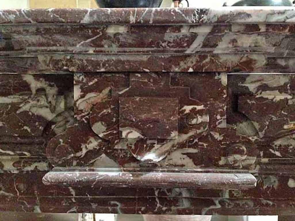 French Antique Red Marble Mantel