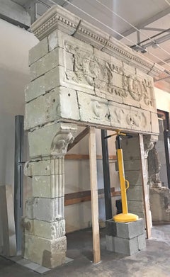 Massive Renaissance Period Betrothal Mantel from the Loire Valley