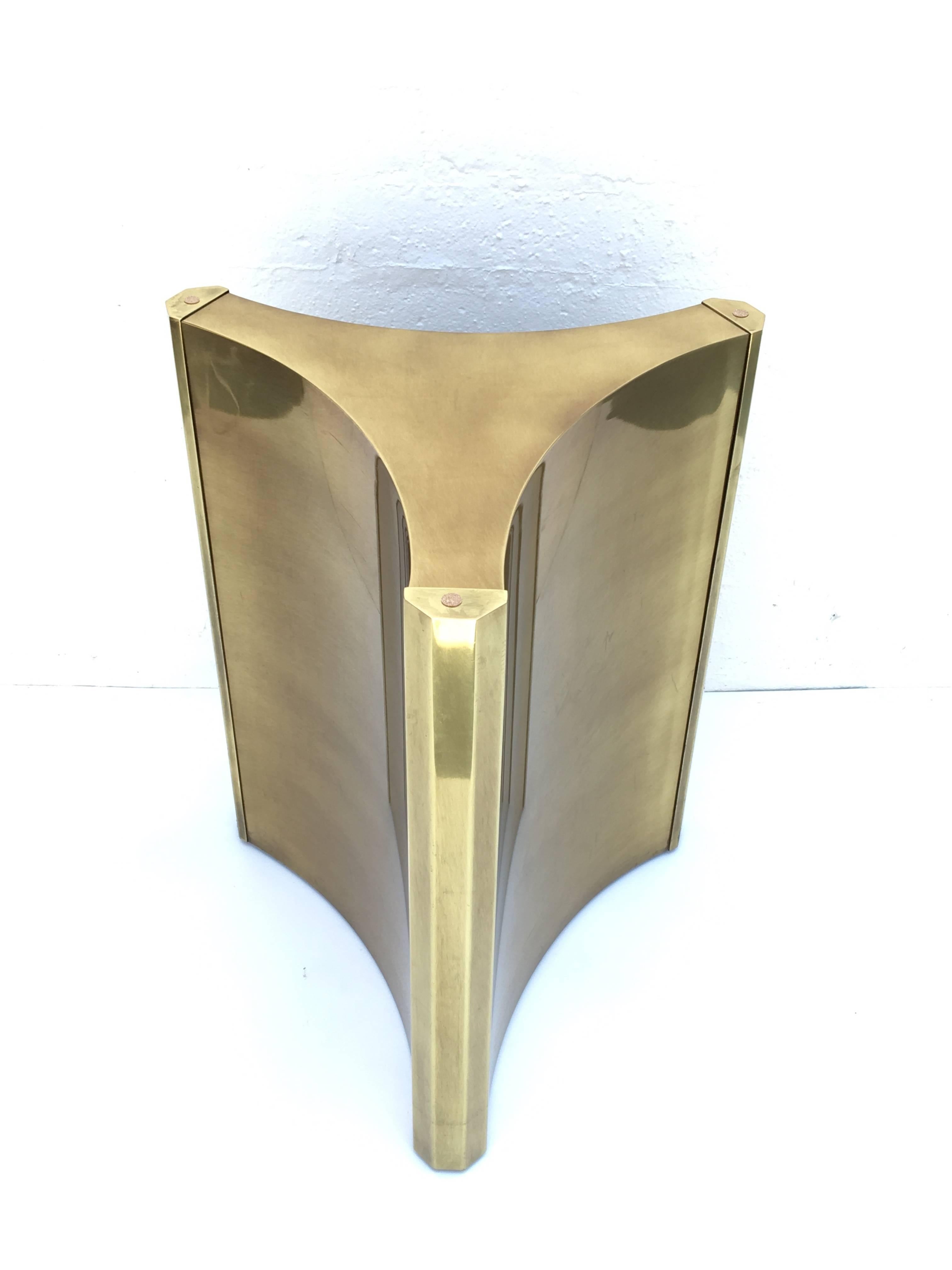 Solid Brass Trefoil Dining Table Base by Mastercraft at 1stDibs brass